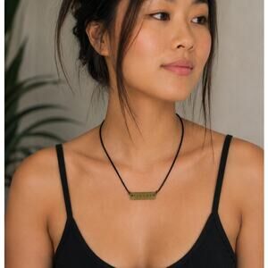 SY Signed “Peace” Wrap Cord Necklace Bracelet